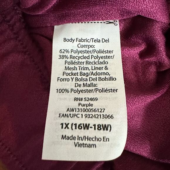 NWT Athletic Works Purple Burgundy Plum Running Exercise Shorts Size 1X - Picture 12 of 14